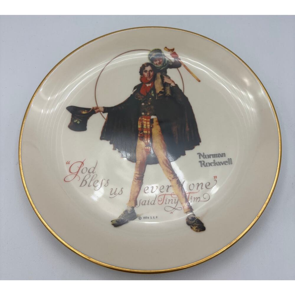 Vintage 1974 Norman Rockwell "God Bless Us Everyone"